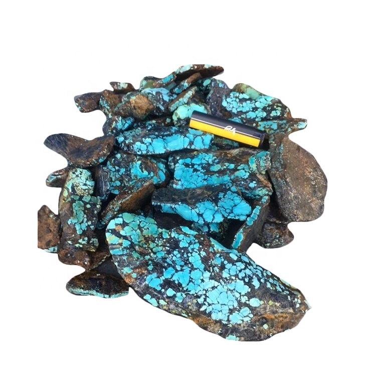 Hubei Yungai Cloudly turquoise mine rough Natural Turquoise Rough Mineral/Raw Material Slab