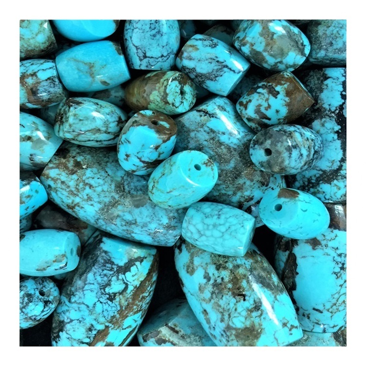 Blue Turquoise drum Gemstone Beads Blue turquoise beads