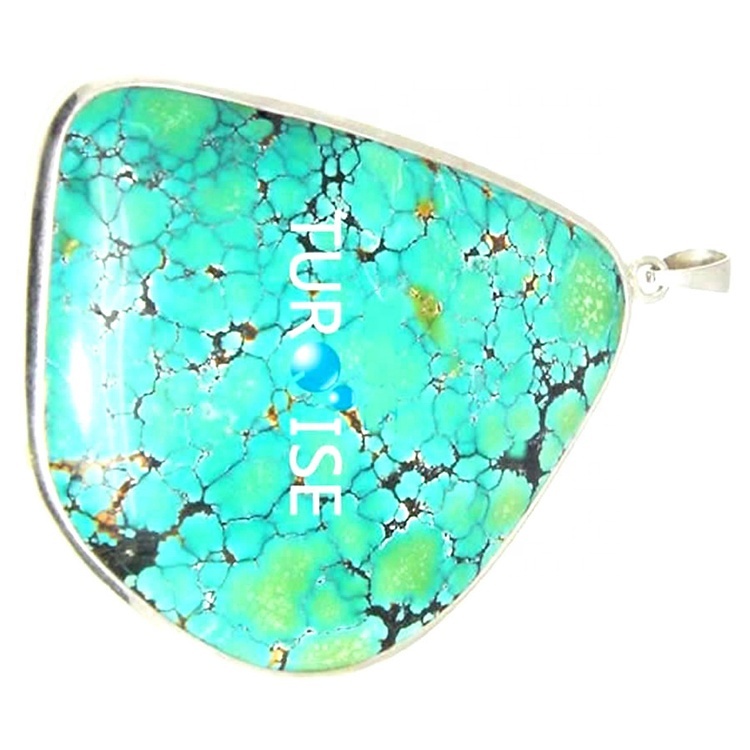 Wholesale natural stone 925 sterling silver heart shape turquoise pendants
