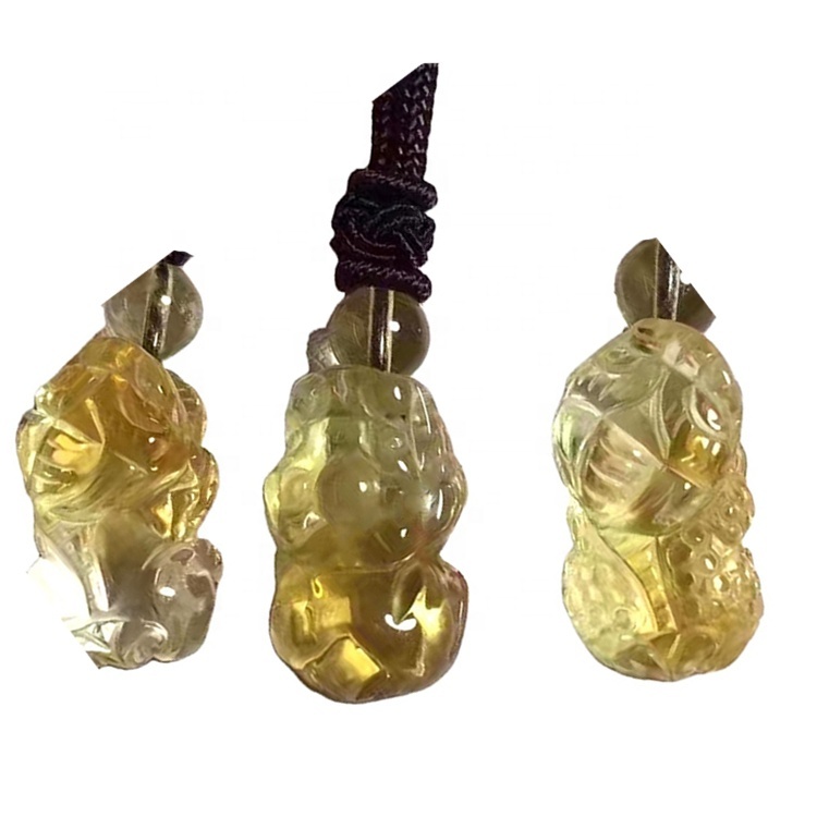 Citrine quartz carved buddha statue beadle beads