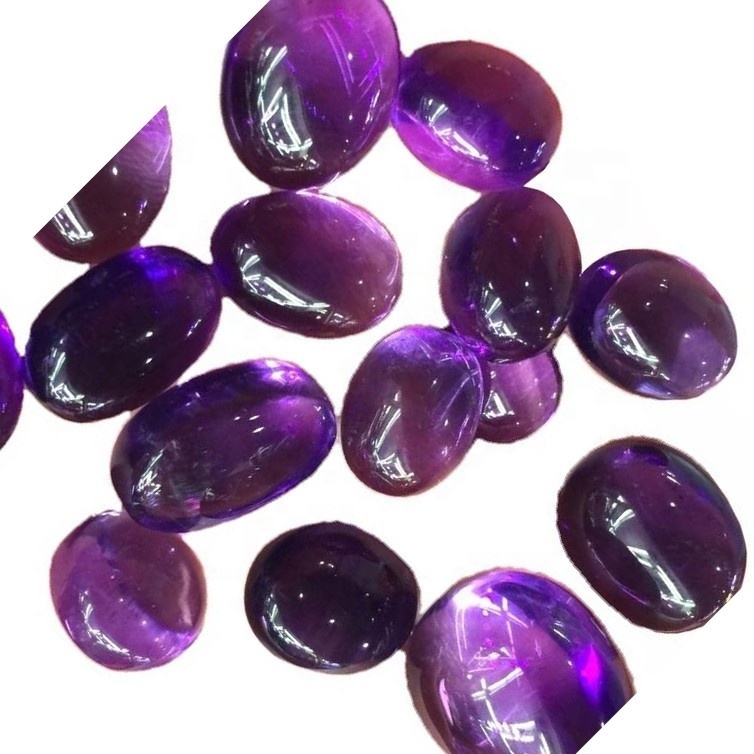 Romantic purple love oval shaped natural crystal amethyst cabochon