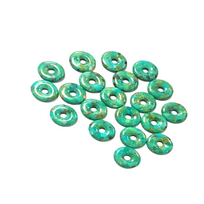 Natural Compressed Turquoise Donut Beads