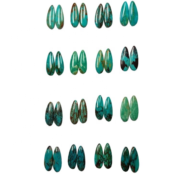 Natural Tibetan Turquoise Pear Cabochon Loose Gemstone 13X20MM