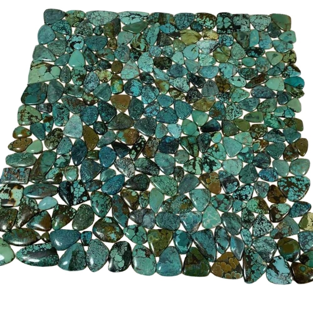 Use genuine natural Turquoise gemstone cabochons to making wall decoration