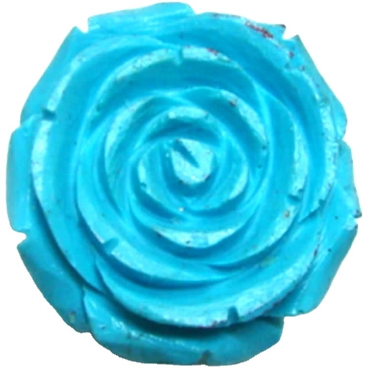 Think Spring Blue Turquoise Rose Bead and natural genuine gemstone turquoise to making Ring jewelry