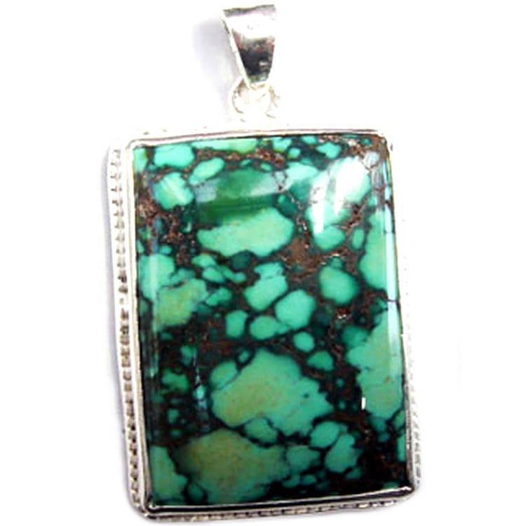 Ancient indian turquoise pendant Sterling silver and turquoise Pendant THE simple collection