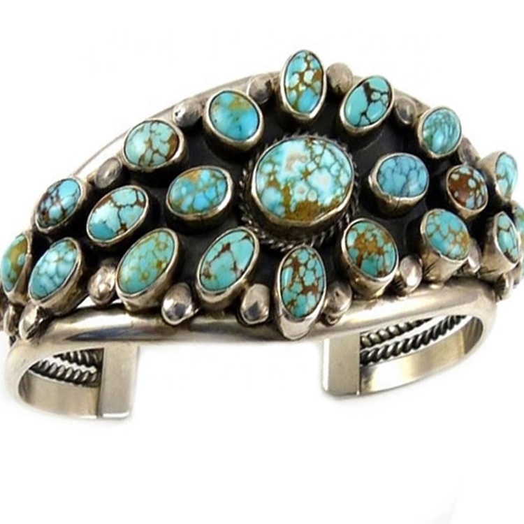 German turquoise silver bangles 925 Sterling Silver  turquoise Bangle