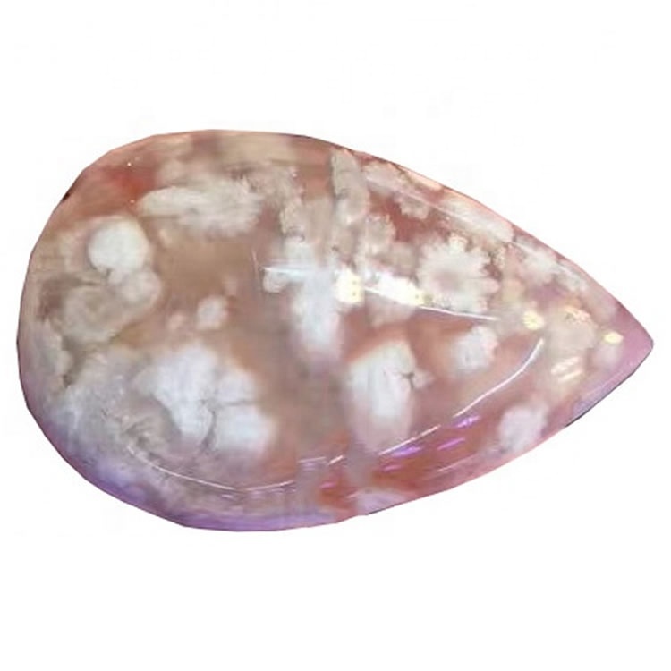 AAA Large Natural Cherry Blossom Agate Teardrop Pendant Wholesale Focal Cabochon