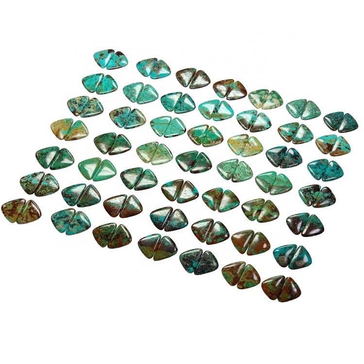 Wholesale 34.3x21x3.8mm Natural Turquoise Left And Right handmade craft