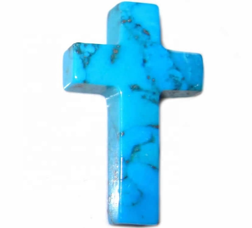 natural green genuine 100% naturaly Turquoise Cross Beads passed GIA test for gemstone jewelry making