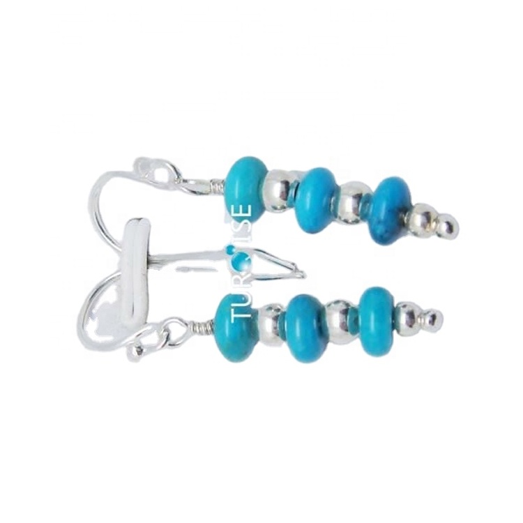 Zh juwele | Goeie kwaliteit groot turkoois oorbelle 8