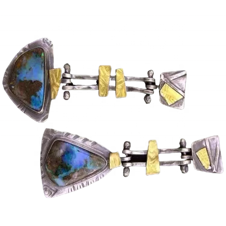 Hot sell Marine Style turquoise stud earrings Circular Earrings natural turquoise gemstones earring
