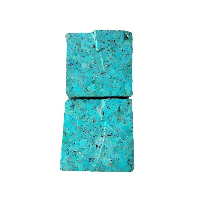 High-quality block beautiful stone bracelet turquoise stones for jewelry making cheaper compressed turquoise block