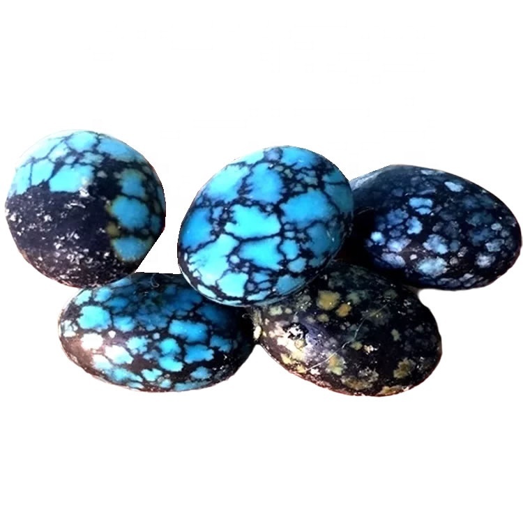 Natural Spiderweb-Kingman Turquoise 8x10mm Oval Cabochons/ Sold Individually