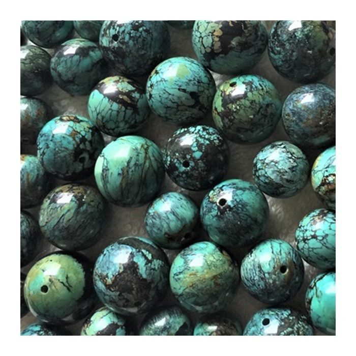 Multi colored turquoise beads Natural Turquoise Round Beads Round Smooth Loose Beads