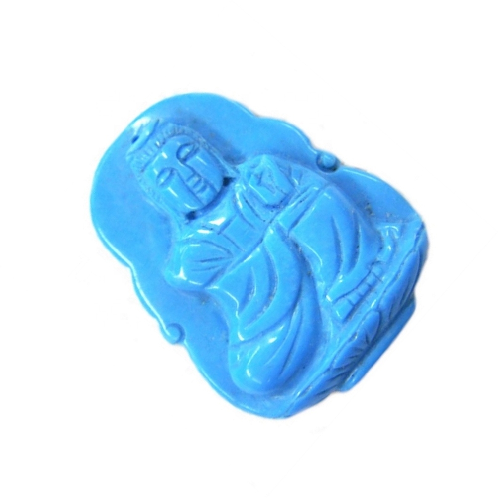 USA Certified Grade A  Turquoise Jadeite Jade Kwan yin GuanYin carved beads gemstone for pendant jewelry