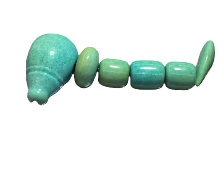 Fashion natural turquoise carved Three Links gemstone beads mass quantity make wholesale