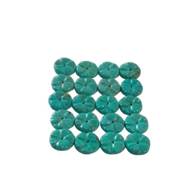 Natural Turquoise Flower Carving Beads Flower Shape Compressed Turquoise Great To Use In Order To Make Your Own Jewelry