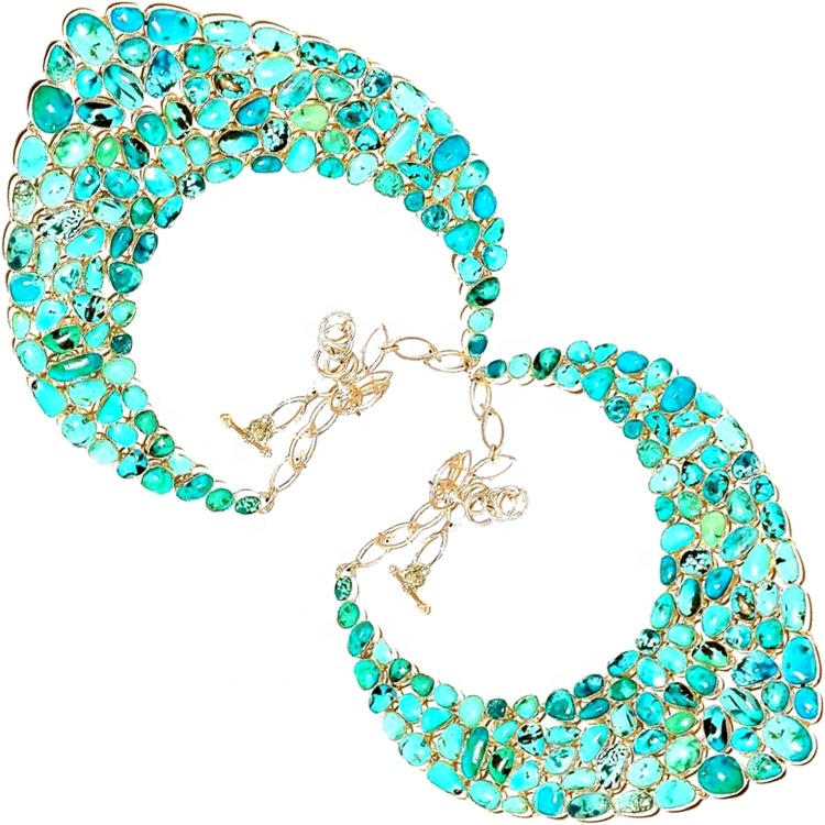 oval beads turquoise necklace jewellery