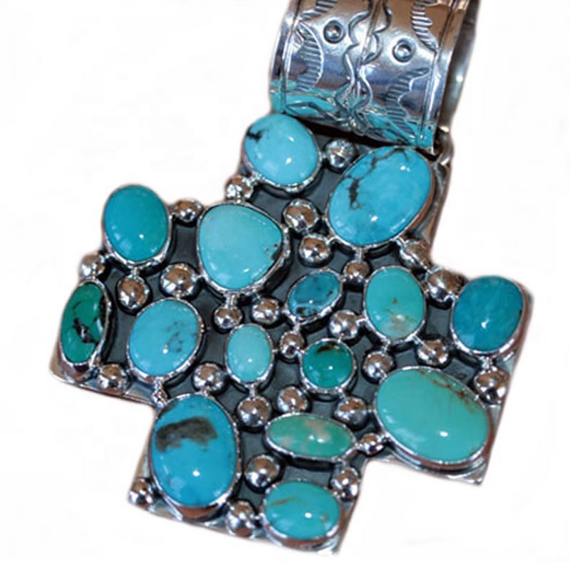 Turquoise kruis juweliersware teen groothandelpryse | Zh juwele 8