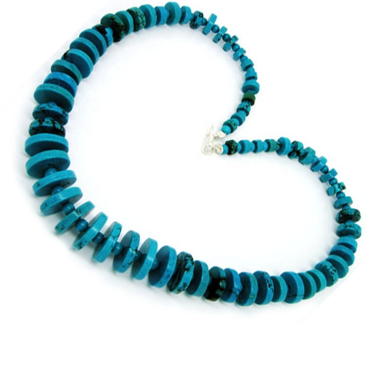 Turquoise lariat necklaces Dainty Turquoise  Beaded Necklace Minimalist Gemstone Necklace