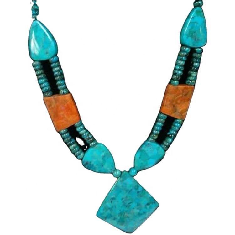 hot sale persian turquoise beads necklace jewelry