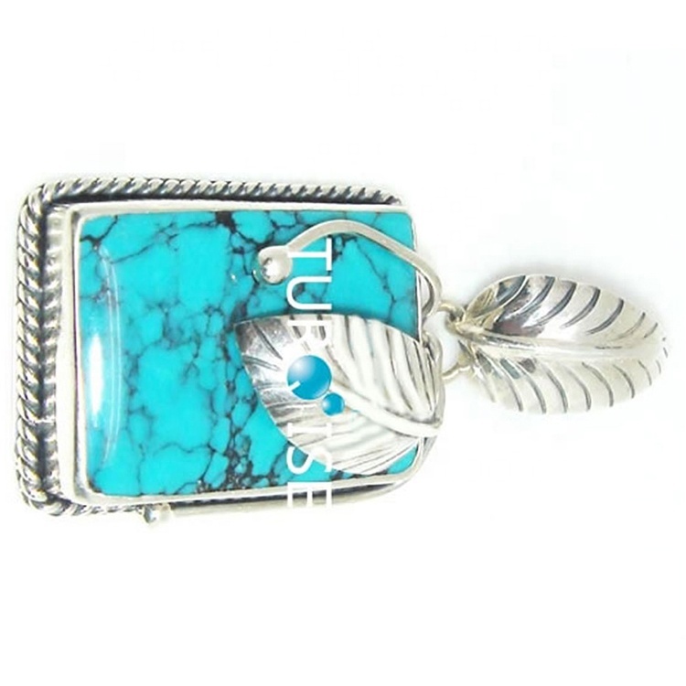 Hot-sale simple and elegant Turquoise beads Pendants Sterling Silver Turquoise Pendant