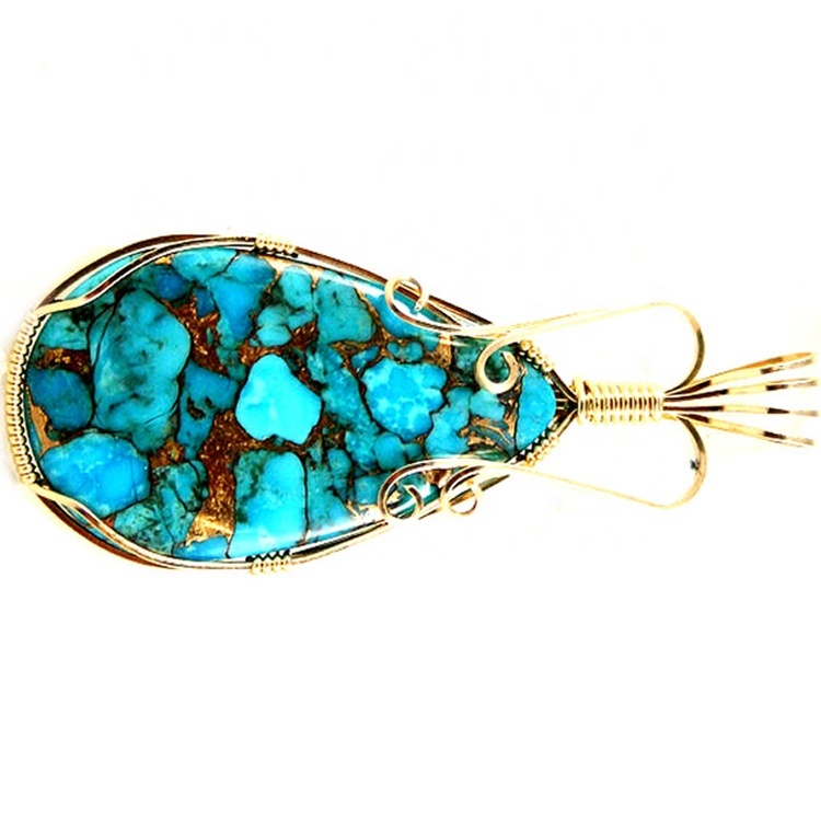 Hot sale Brief style pendant Turquoise Pendant Sterling Solid Silver Pendant