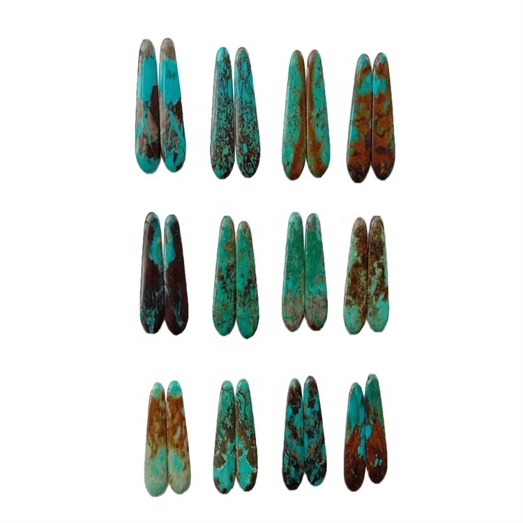35X14x3.8mm Natural Turquoise Kingman Turquoise Pear Cabochon/Arizona turquoise cabs match pairs