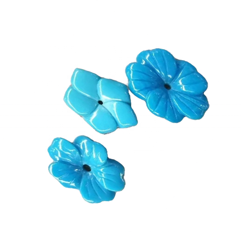 Turquoise gemstone Carved Beads jewelry Wholesale gemstone craft natural turquoise carved flower beads for bracelet