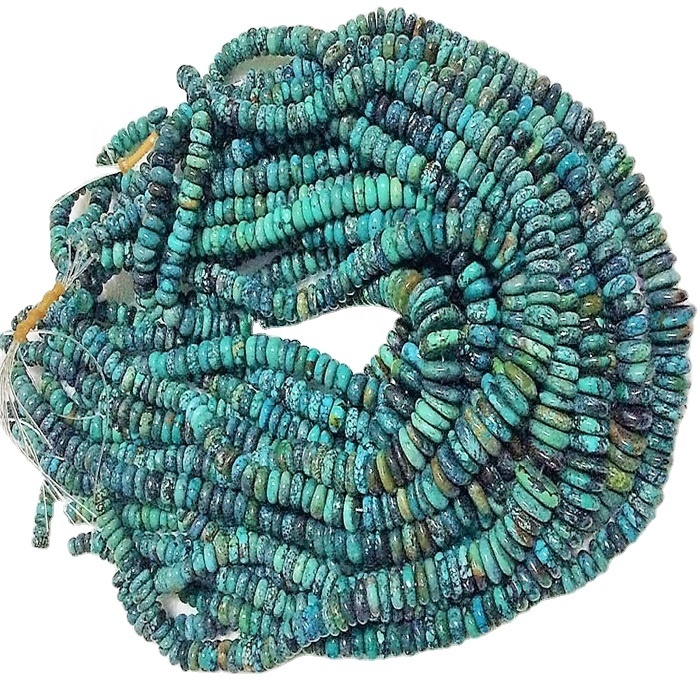 Naturally Turquoise Rondel Beads jewelry high quality full strand