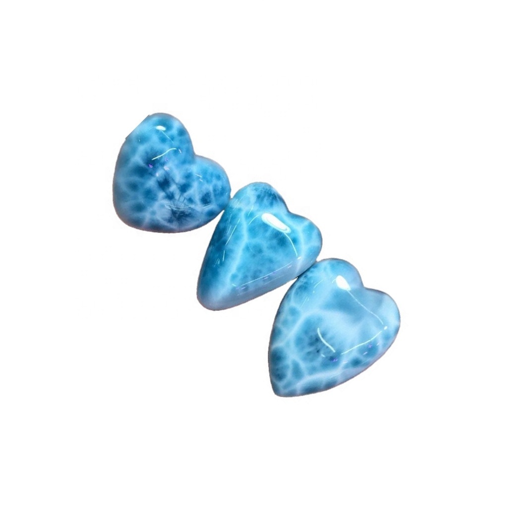 Larimar Heart Shape stone Wholesale gemstone loose cabochon gemstones making jewelry