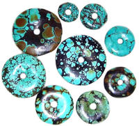 Turquoise Rondelle beads & Turquoise Donut Beads