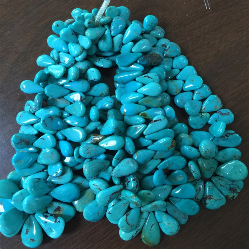 Genuine Turquoise Teardrop Beads