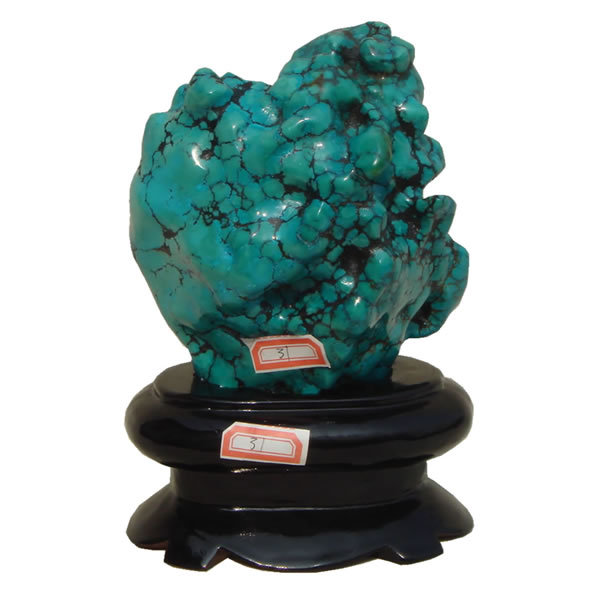Turquoise viewing, natural genuine gemstone decoration