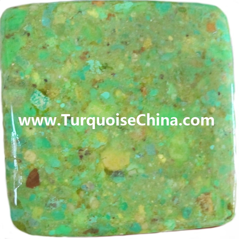 Green color natural turquoise brick rough material