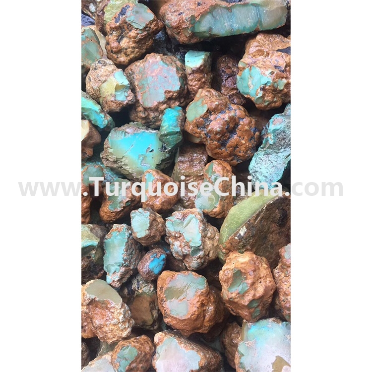 Yellow-green-bule mixture color naturally hubei turquoise material rough