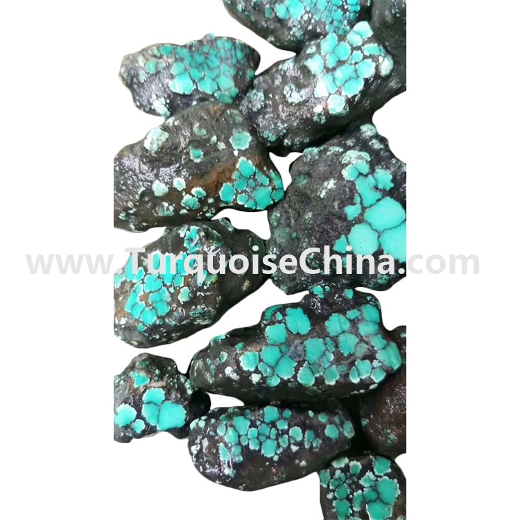 Top bule spiderweb naturally turquoise rough material stones