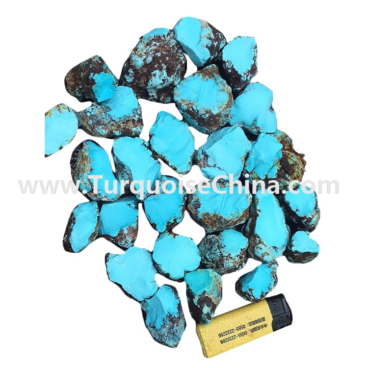 Top quality genuine red skin naturally turquoise rough material sale by tons make wholesale