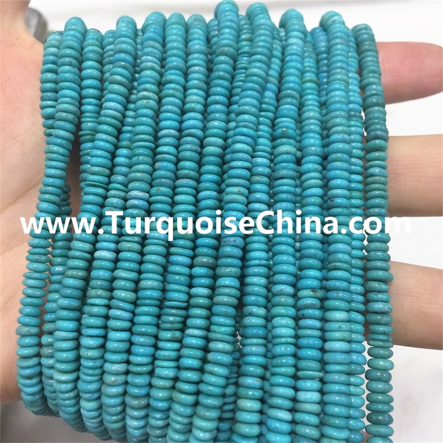 Natural Blue Turquoise Plain Rondelle beads Natural Turquoise Abacus Beads