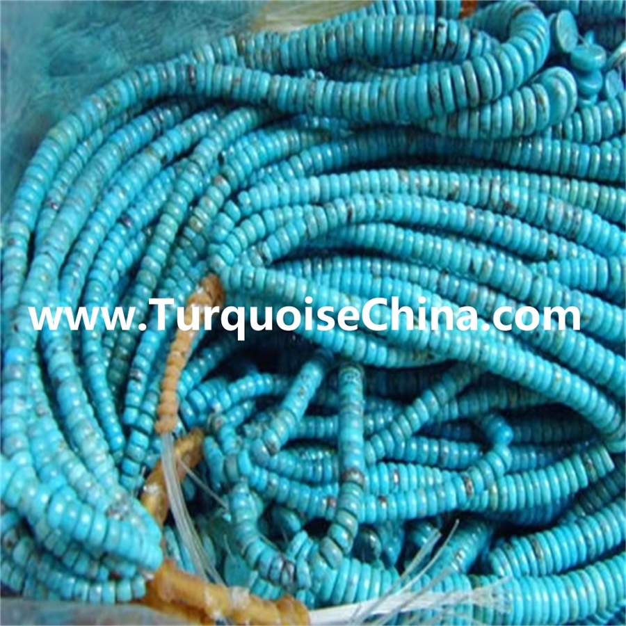 Cheap costume naturally turquoise Rondelle beads jewelry wholesale