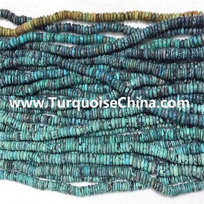 100% naturally genuine turquoise gemstone Rondelle beads 16 inch strings