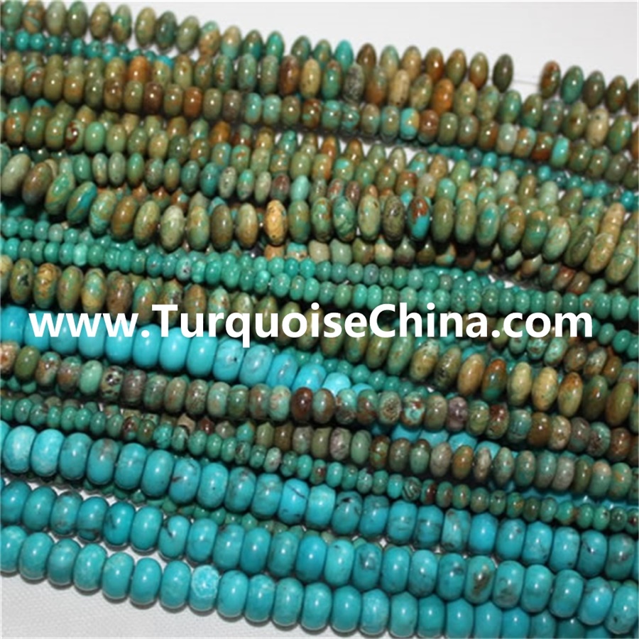 Natural apple color mohave  turquoise Rondelle beads & turquoise Abacus Beads for jewelry making
