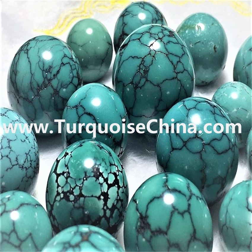 Natural Spiderweb Turquoise Graduated round  Beads 15mm to 35mm
