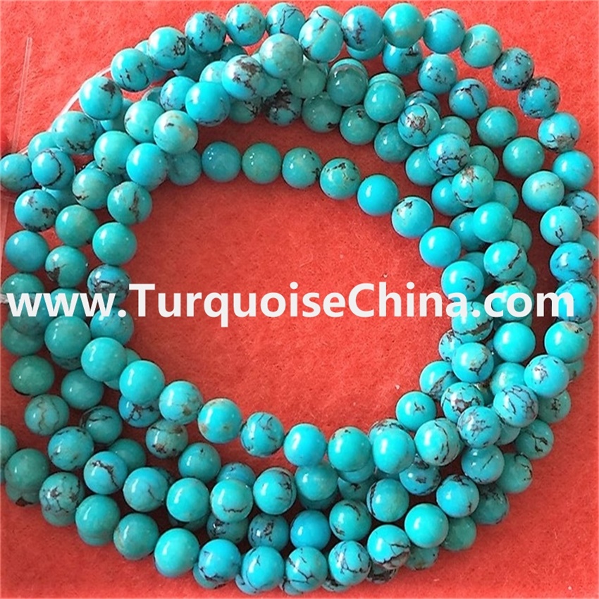 Natural Blue Turquoise smooth shiny polish turquoise Round beads wholesale Gemstone Beads