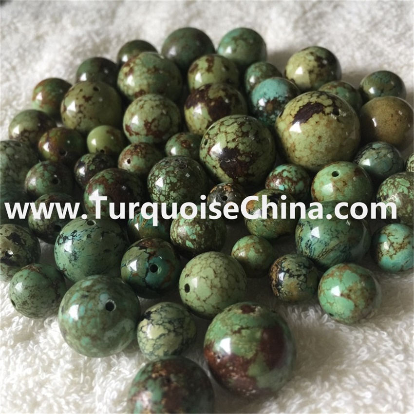 naturally HuBei Turquoise Yellow Round Loose Stone gemstone Beads