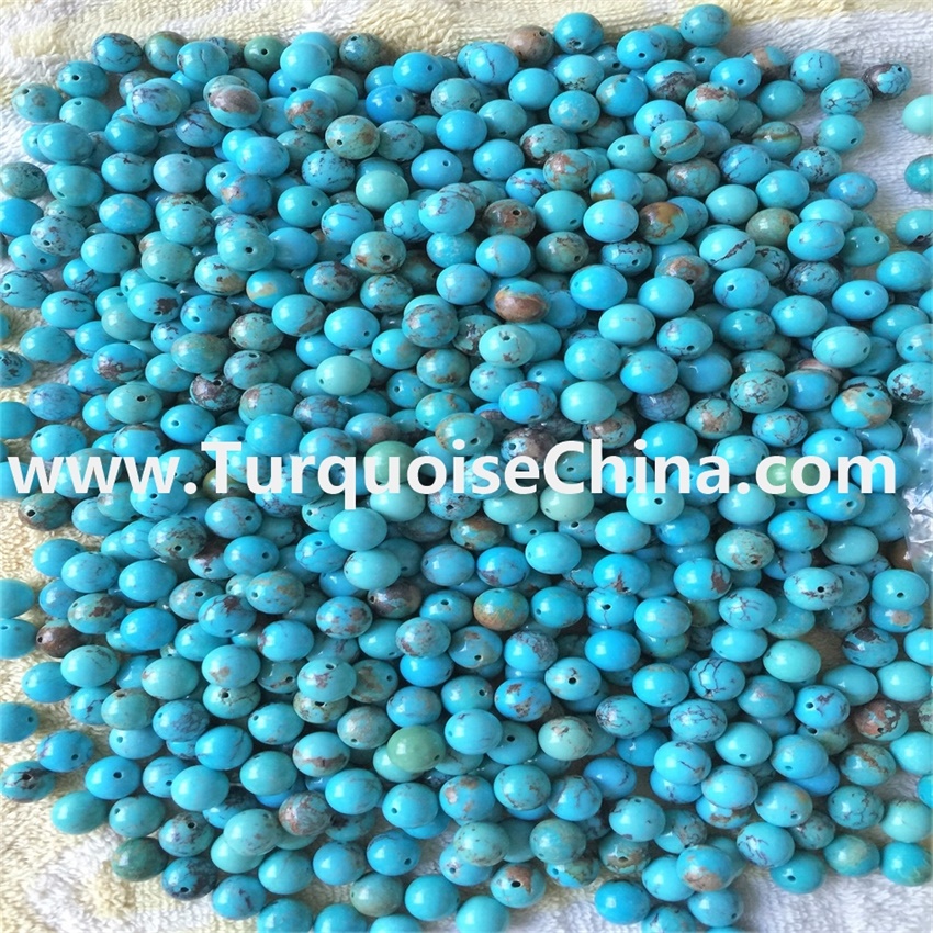 Wholesale blue turquoise polished round beads gemstone round beads