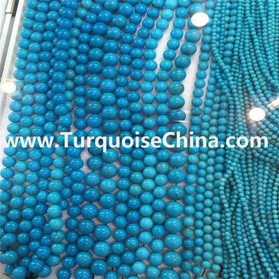 American naturally bule color Turquoise Loose Gemstone Round Beads For making necklace  jewelry