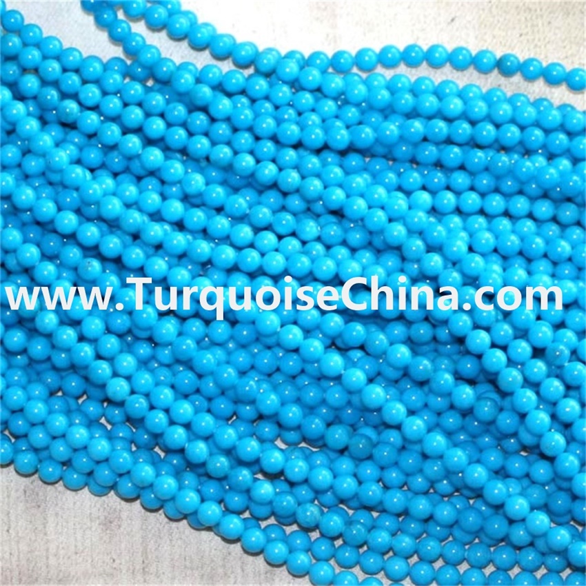 sleeping beauty genuine turquoise round beads jewelry