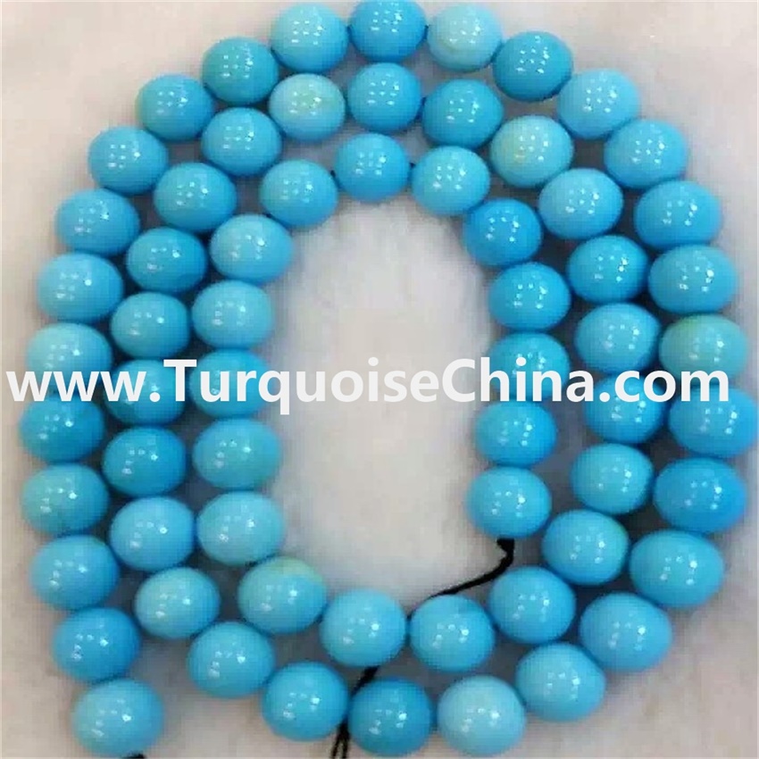 100% natural turquoise round beads jewellery